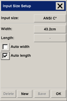 input size setup dialog