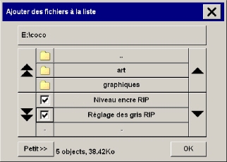 bote de dialogue Ajouter des fichiers  la liste