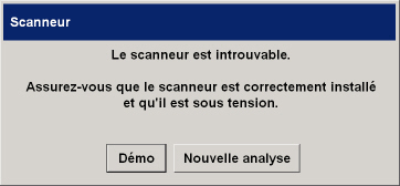 message Scanneur introuvable