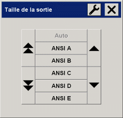 menu Taille de sortie