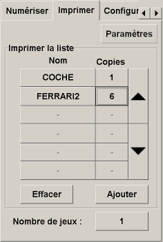 onglet Imprimer