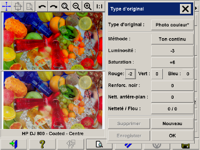 filtre de l'aperu du modle