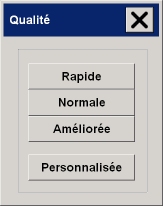 liste des niveaux de qualit disponibles