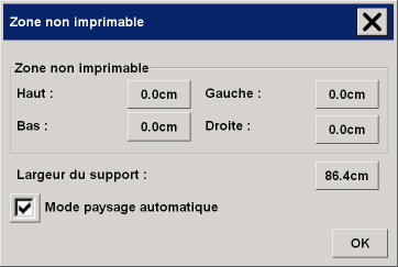 bote de dialogue Zone non imprimable