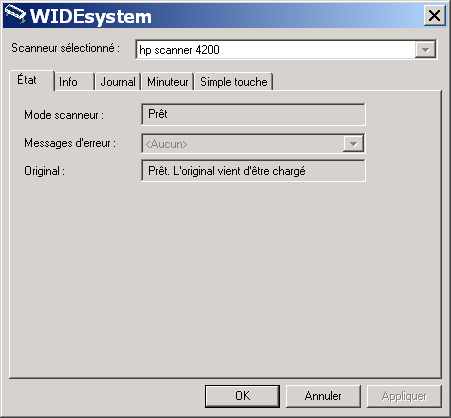 informations sur le scanneur dans WIDEsystem