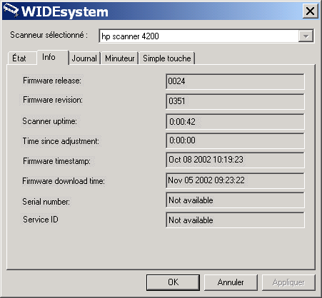 informations sur le programme dans WIDEsystem