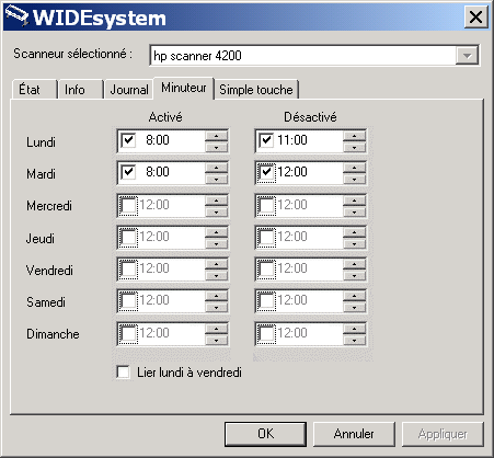 gestion du temps dans WIDEsystem