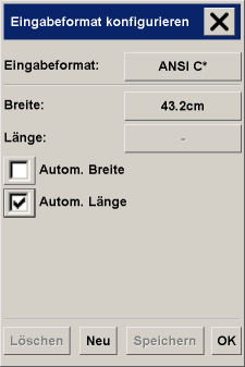 Dialogfeld Eingabeformat konfigurieren