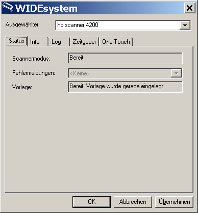 WIDEsystem-Scannerinformationen
