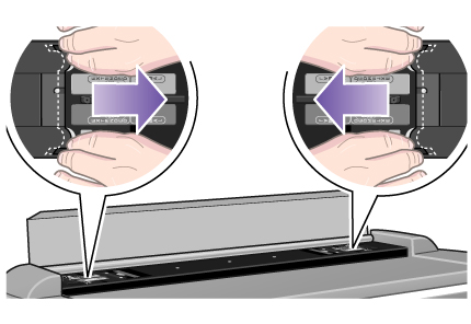 pull sliders to release platen