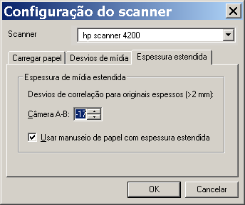 espessura estendida do scanner