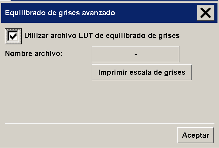 cuadro de diálogo de balance de grises avanzado
