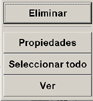 menú de propiedades de los archivos de la lista