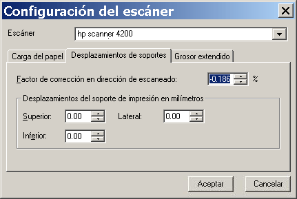 compensación del papel del escáner
