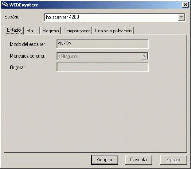 información WIDEsystem del escáner