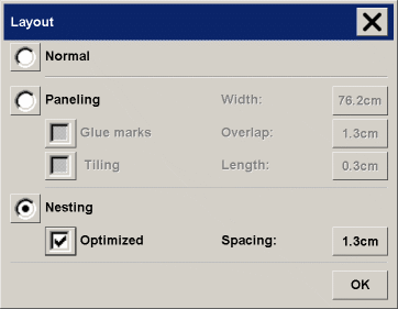 nesting layout selection