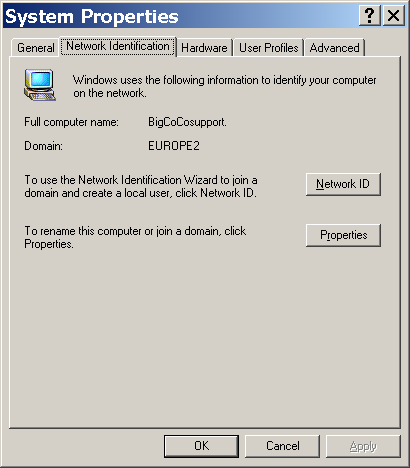 system properties window
