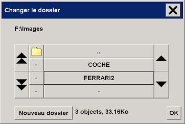 bote de dialogue Changer le dossier