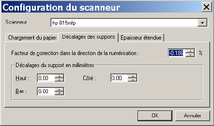 dcalage du support du scanneur