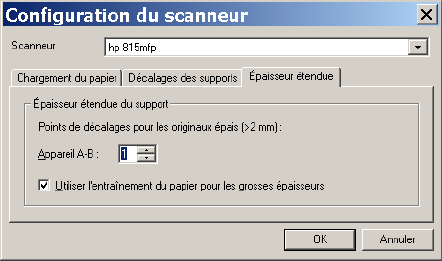 gestion des grandes paisseurs par le scanneur