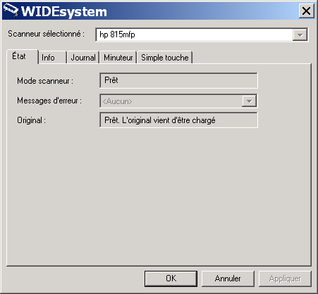 informations sur le scanneur dans WIDEsystem