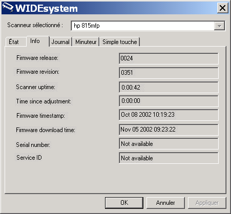 informations sur le programme dans WIDEsystem