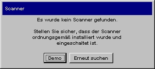 Meldung: Es wurde kein Scanner gefunden