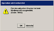 Fehlermeldung während des Druckens