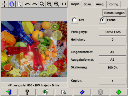 Auswahlrahmen für Bildausgabe
