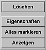 Menü mit Eigenschaften der Listendateien