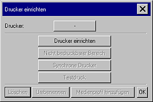 Dialogfeld Drucker einrichten ohne Drucker