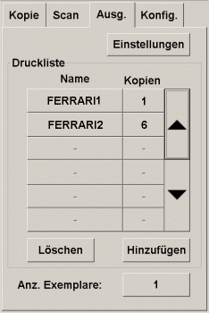 Registerkarte Ausgabe