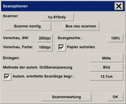 Dialogfeld Scanner konfigurieren