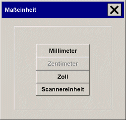 Optionen im Feld Maßeinheit