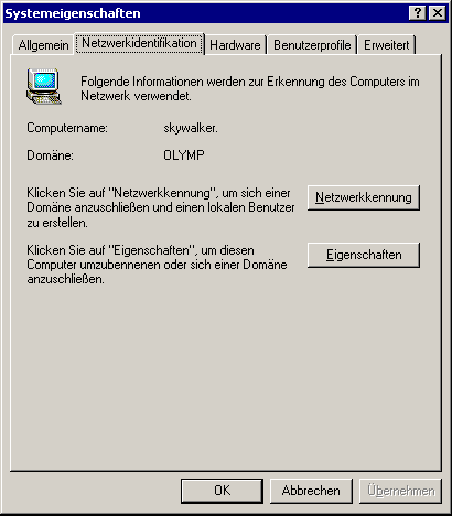 Fenster Systemeigenschaften