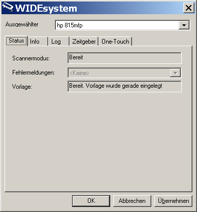 WIDEsystem-Scannerinformationen