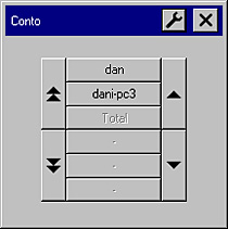finestra di dialogo con l'elenco dei conti