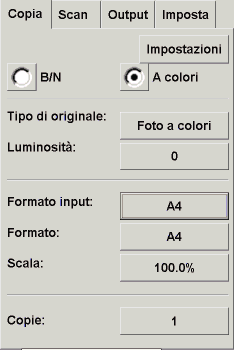 finestra di dialogo preferenze copia