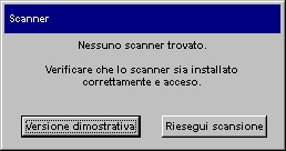 messaggio impossibile trovare lo scanner
