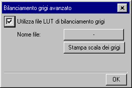 finestra di dialogo Bilanciamento grigi avanzato