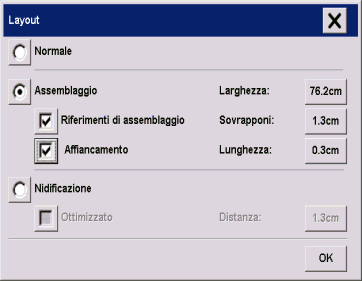 selezione di layout assemblaggio