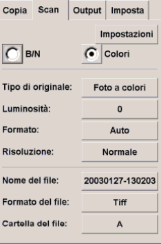 finestra di dialogo Scansione su file