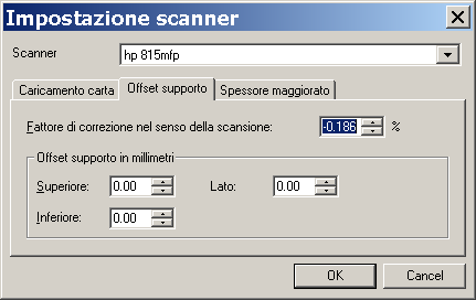 offset supporto di scansione