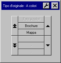menu Tipo di originale