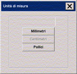 opzioni di unità di misura