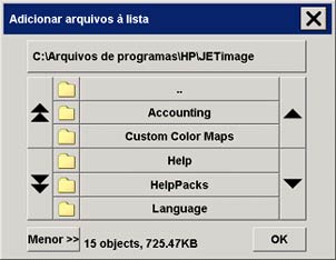 caixa de diálogo adicionar arquivos à lista