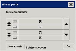 caixa de diálogo alterar pasta