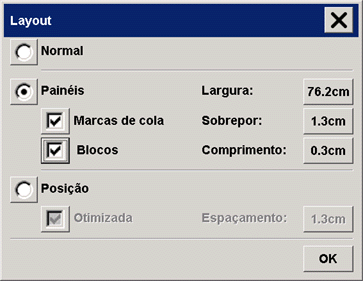 seleção de layout de painéis