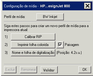 caixa de diálogo de configuração de mídia