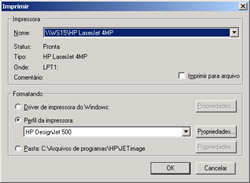 configuração impressão